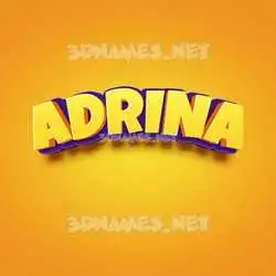 adrina in Orange Toon style - 3D name wallpaper