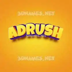 adrush in Orange Toon style - 3D name wallpaper
