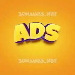 ads in Orange Toon style - 3D name wallpaper