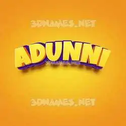 adunni in Orange Toon style - 3D name wallpaper