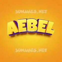 aebel in Orange Toon style - 3D name wallpaper