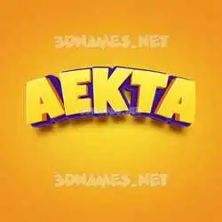 aekta in Orange Toon style - 3D name wallpaper