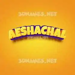 aeshachal in Orange Toon style - 3D name wallpaper