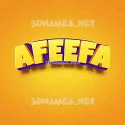 afeefa in Orange Toon style - 3D name wallpaper