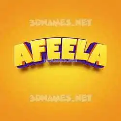 afeela in Orange Toon style - 3D name wallpaper