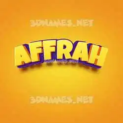 affrah in Orange Toon style - 3D name wallpaper