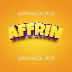 affrin in Orange Toon style - 3D name wallpaper