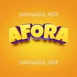 afora in Orange Toon style - 3D name wallpaper
