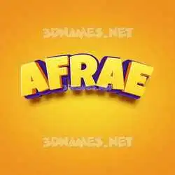 afrae in Orange Toon style - 3D name wallpaper