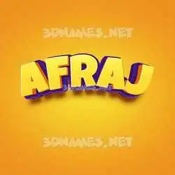 afraj in Orange Toon style - 3D name wallpaper