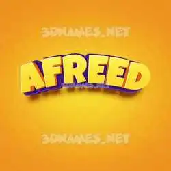 afreed in Orange Toon style - 3D name wallpaper