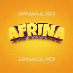 afrina in Orange Toon style - 3D name wallpaper