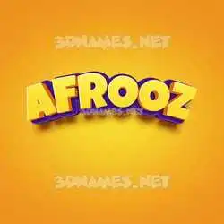 afrooz in Orange Toon style - 3D name wallpaper