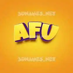 afu in Orange Toon style - 3D name wallpaper