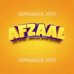 afzaal in Orange Toon style - 3D name wallpaper