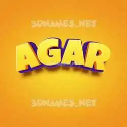 agar in Orange Toon style - 3D name wallpaper