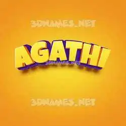 agathi in Orange Toon style - 3D name wallpaper