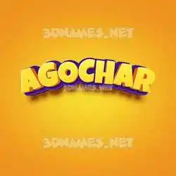 agochar in Orange Toon style - 3D name wallpaper