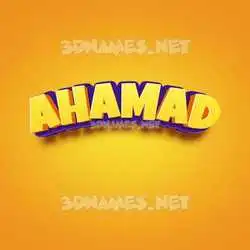 ahamad in Orange Toon style - 3D name wallpaper