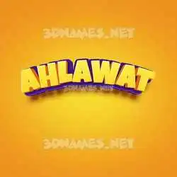 ahlawat in Orange Toon style - 3D name wallpaper