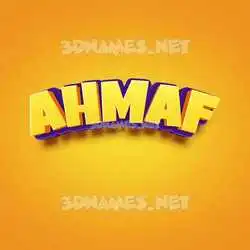 ahmaf in Orange Toon style - 3D name wallpaper