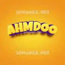 ahmdoo in Orange Toon style - 3D name wallpaper