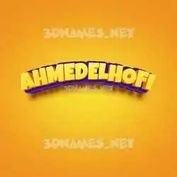 ahmedelhofi in Orange Toon style - 3D name wallpaper