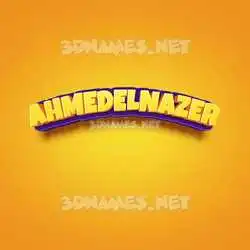 ahmedelnazer in Orange Toon style - 3D name wallpaper