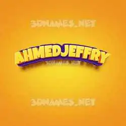 ahmedjeffry in Orange Toon style - 3D name wallpaper