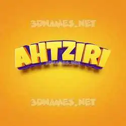 ahtziri in Orange Toon style - 3D name wallpaper