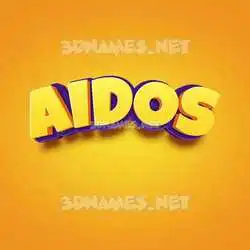 aidos in Orange Toon style - 3D name wallpaper