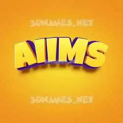 aiims in Orange Toon style - 3D name wallpaper