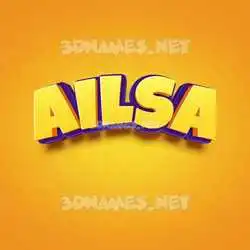 ailsa in Orange Toon style - 3D name wallpaper