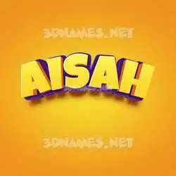 aisah in Orange Toon style - 3D name wallpaper