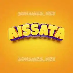 aissata in Orange Toon style - 3D name wallpaper