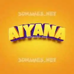 aiyana in Orange Toon style - 3D name wallpaper