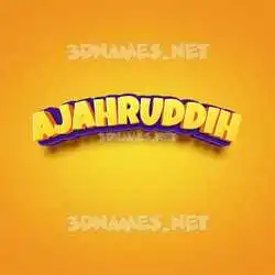 ajahruddih in Orange Toon style - 3D name wallpaper