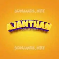 ajanthan in Orange Toon style - 3D name wallpaper