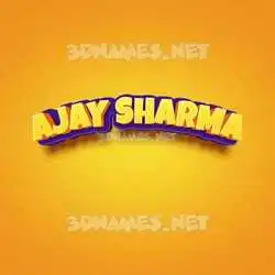 ajay sharma in Orange Toon style - 3D name wallpaper