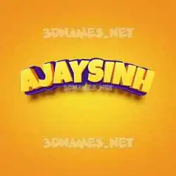 ajaysinh in Orange Toon style - 3D name wallpaper