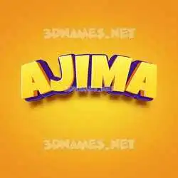 ajima in Orange Toon style - 3D name wallpaper
