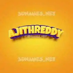 ajithreddy in Orange Toon style - 3D name wallpaper