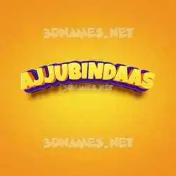 ajjubindaas in Orange Toon style - 3D name wallpaper
