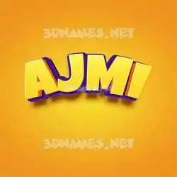 ajmi in Orange Toon style - 3D name wallpaper