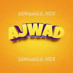 ajwad in Orange Toon style - 3D name wallpaper