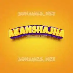 akanshajha in Orange Toon style - 3D name wallpaper