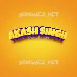akash singh in Orange Toon style - 3D name wallpaper