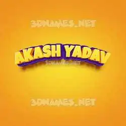 akash yadav in Orange Toon style - 3D name wallpaper