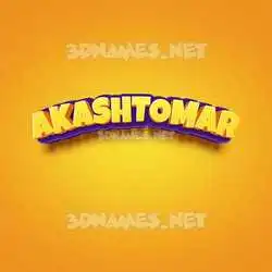 akashtomar in Orange Toon style - 3D name wallpaper