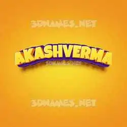 akashverma in Orange Toon style - 3D name wallpaper